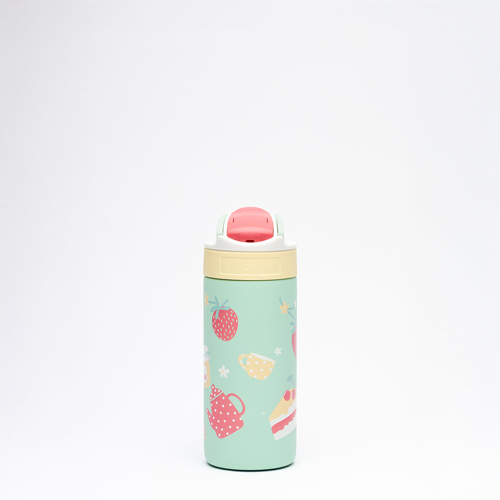 Dos de la Lagoon Insulated 400 ml Picnic Party : théière rose à pois, tasse de thé et fraises